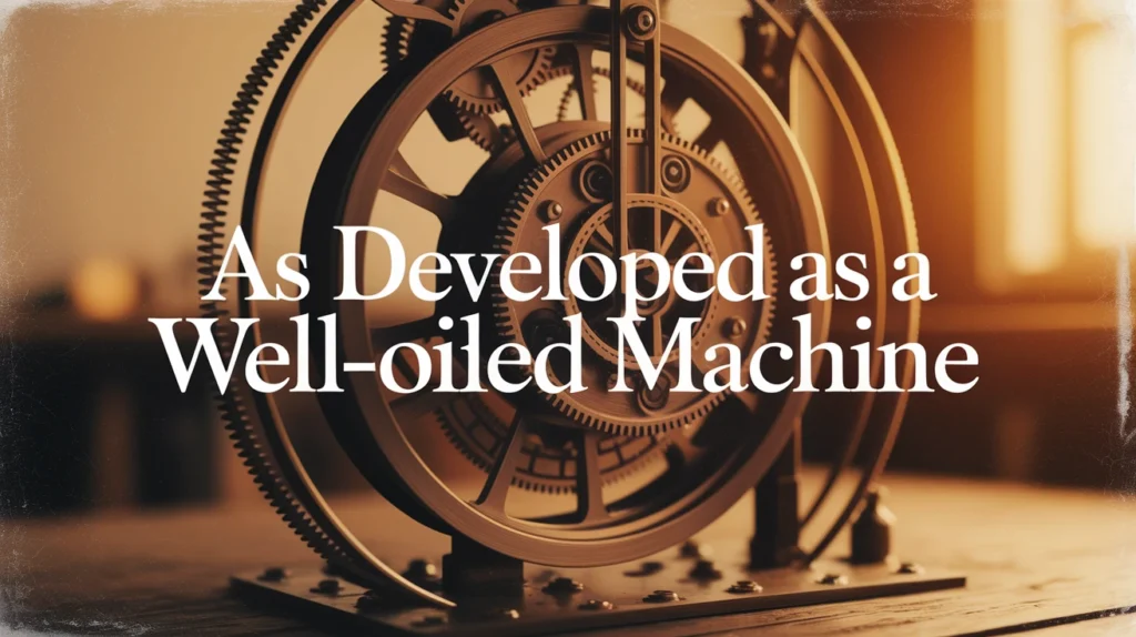 As developed as a well-oiled machine