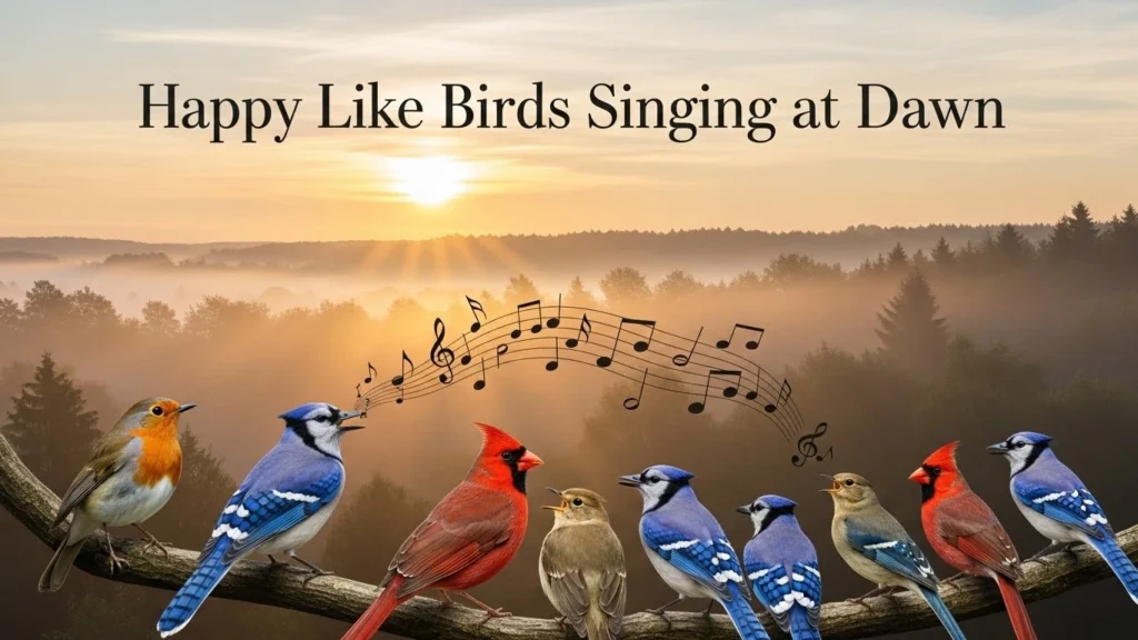 Happy like birds singing at dawn