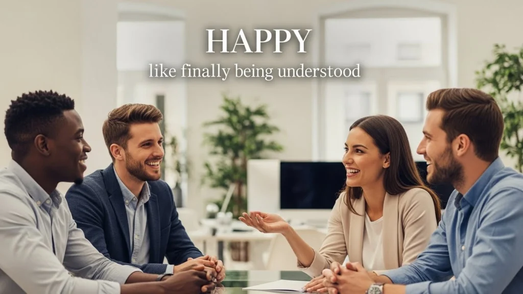 Happy like finally being understood