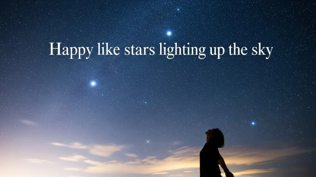 Happy like stars lighting up the sky