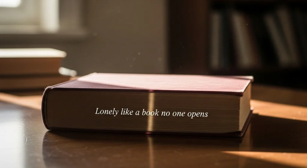 Lonely like a book no one opens
