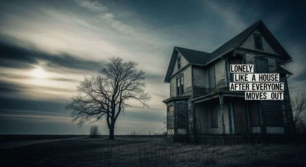 Lonely like a house after everyone moves out