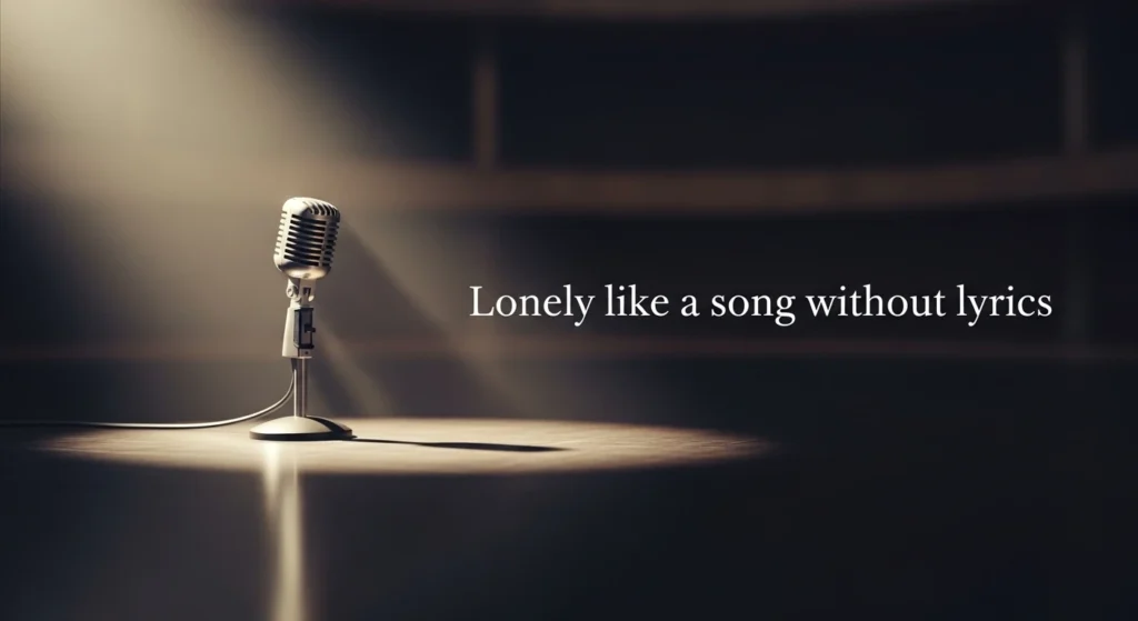 Lonely like a song without lyrics