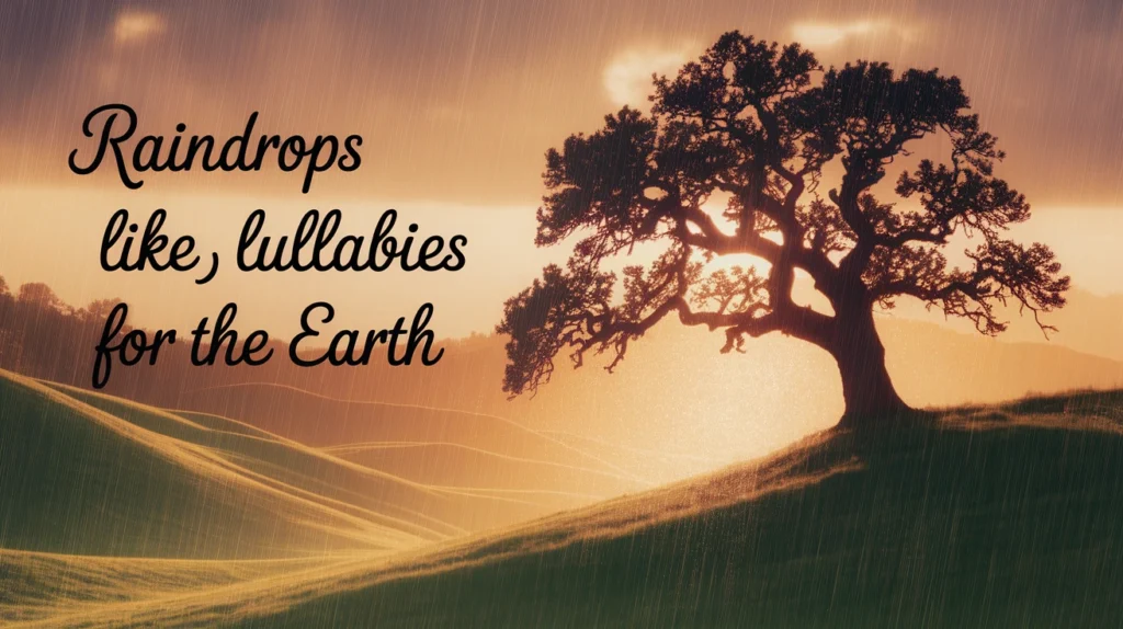 Raindrops like lullabies for the earth