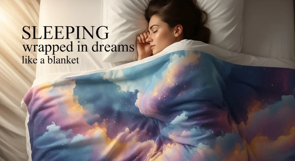Sleeping wrapped in dreams like a blanket