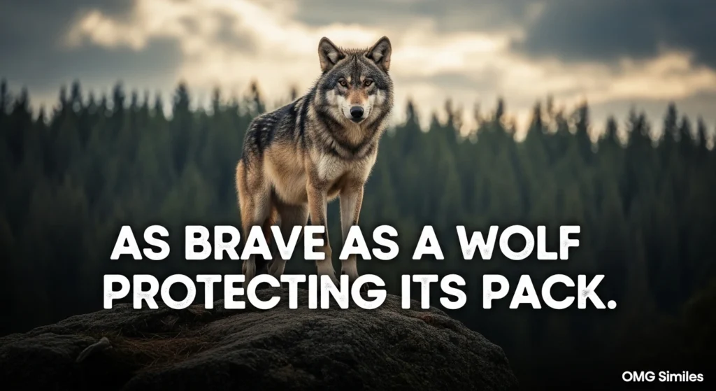 As brave as a wolf protecting its pack