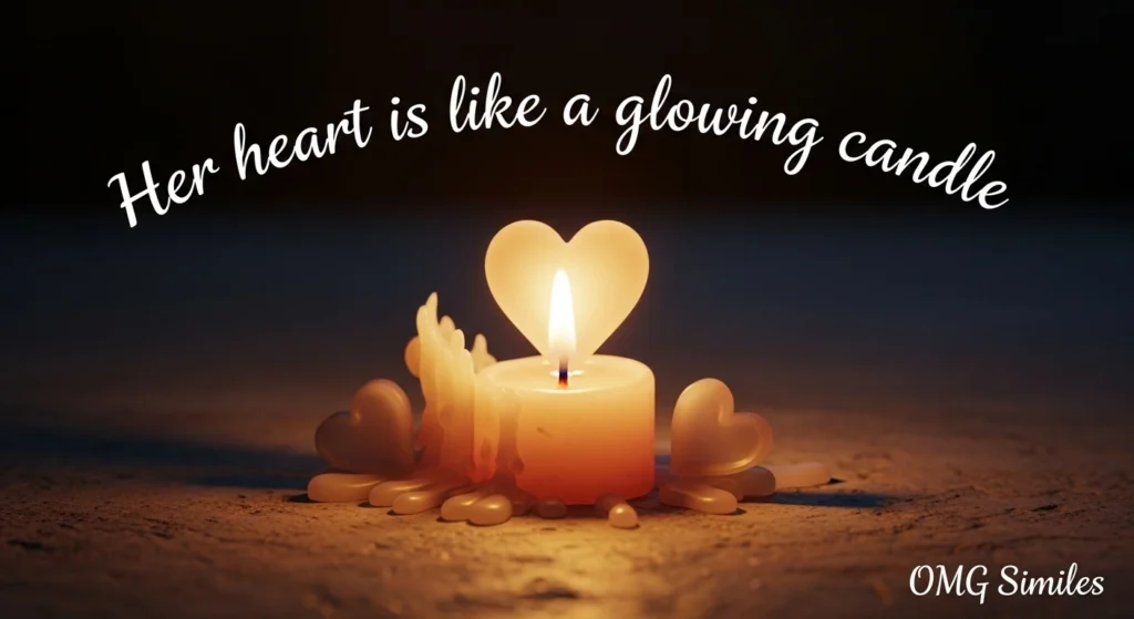Her heart is like a glowing candle