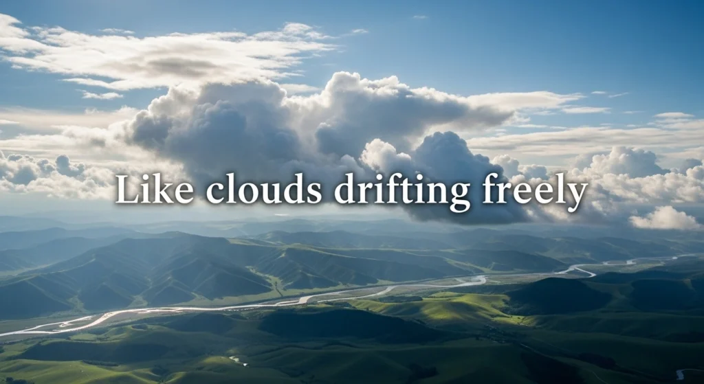 Like clouds drifting freely