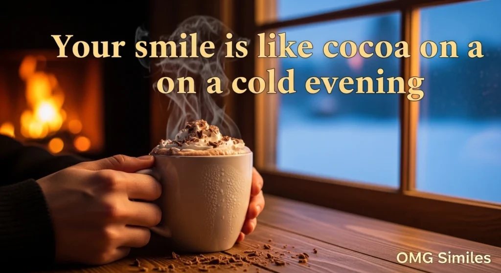 Your smile is like cocoa on a cold evening