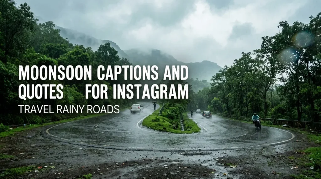 Moonsoon captions and quotes for instagram travel rainy roads