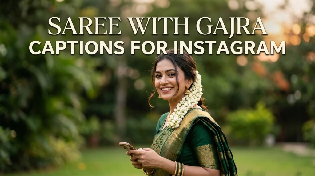 Saree with Gajra Captions for Instagram